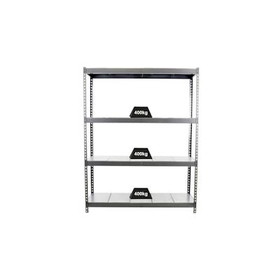 PROREGAL Schwerlastregal METAL YETI FOUR | HxBxT 200x120x75cm | Fachlast 400kg | Grau | Regal Standregal Werkstattregal Lagerregal Kellerregal Image