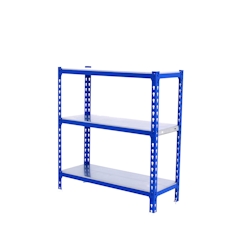 PROREGAL Schwerlastregal SMALL METAL SHARK | HxBxT 100x90x40cm | Fachlast 180kg | Blau-Verzinkt | Regal Standregal Werkstattregal Lagerregal Image