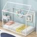 Twin Size Metal House Shape Platform Bed Canopy Bed