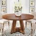 47" Round Dining Table for 4, Farmhouse Kitchen Table Small Dinner Table Wood Kitchen Table for Dining Room Living Room