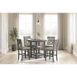 Signature Design by Ashley Langwest Counter Height Dining Table and 4 Barstools (Set of 5)