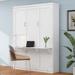 Full Size Murphy Bed, Folding Wall Bed with Desk Combo Perfect for Guest Room, Study, Office, White