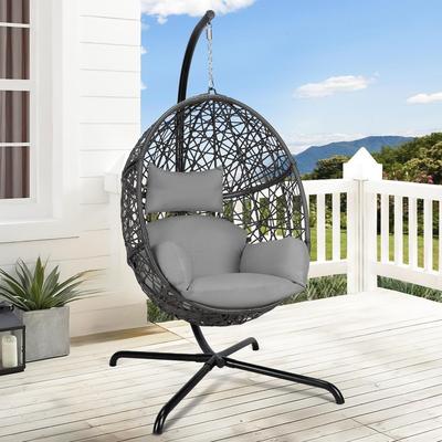 Nicesoul Outdoor Swing Egg Chair with Stand 350lbs Hanging Egg Basket