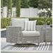 Signature Design by Ashley Seton Creek Gray Outdoor Swivel Lounge with Cushion - 36.38" W x 35" D x 36" H