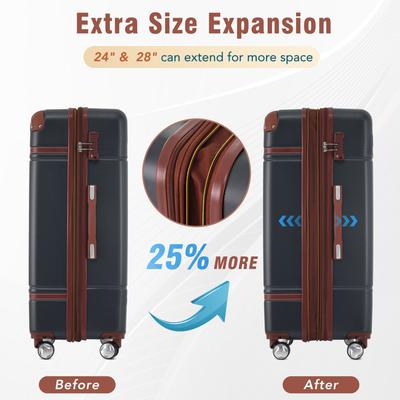 Storage Trunks Hardside Luggage w/ Spinner Wheels Trolley Case, Black