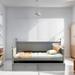 Twin Size Daybed with Twin Size Trundle, Wooden Bed with Support Legs, Sofa Bed with Arms for Bedroom, Livingroom, Grey
