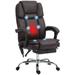 Vinsetto Massage Office Chair with 6 Vibration Points,Heated Reclining PU Leather Computer Chair with Adjustable Height,Footrest