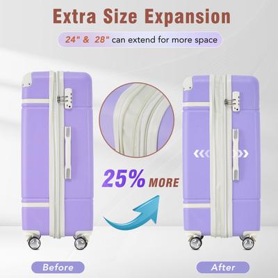 Storage Trunks Hardside Luggage w/ Spinner Wheels Trolley Case, Purple