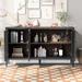 Glass Door Cabinets 58" Entryway Console Tables with Adjustable Shelf