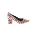 Nine West Heels: Slip-on Chunky Heel Casual Pink Zebra Print Shoes - Women's Size 8 1/2 - Pointed Toe