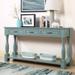 63" Pine Wood Console Table with 3 Drawers and 1 Bottom Shelf, Green