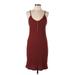 American Eagle Outfitters Casual Dress - Sheath Scoop Neck Sleeveless: Burgundy Print Dresses - Women's Size Large