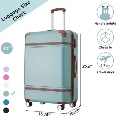 Storage Trunks Hardside Luggage w/ Spinner Trolley Case, Blue+Green