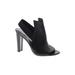 Stuart Weitzman Heels: Black Solid Shoes - Women's Size 7 1/2 - Open Toe