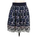 Lauren Moffatt Casual A-Line Skirt Knee Length: Blue Bottoms - Women's Size 10