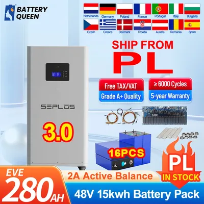 Seplos-BMS Mason Lifepo4 Stand Battery Case Grade A + Power Bank 15KWH 280AH 304AH 16PCs