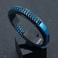 MKENjazz-Bracelets gourmette en acier inoxydable pour hommes et femmes bijoux de motard hip hop