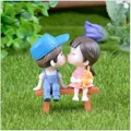 Décoration de gâteau de dessin animé de luxe joli couple bleu beurre bricolage paysage PVC