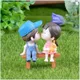 Décoration de gâteau de dessin animé de luxe joli couple bleu beurre bricolage paysage PVC