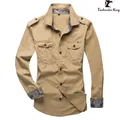 Chemise militaire en coton à manches longues pour hommes chemise d'extérieur chemise respirante