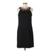AB Studio Casual Dress - Mini Crew Neck Sleeveless: Black Solid Dresses - Women's Size 8