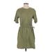 Old Navy Casual Dress - Mini Crew Neck Short sleeves: Green Solid Dresses - Women's Size Small