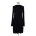 Adrienne Vittadini Casual Dress - Sweater Dress: Black Solid Dresses - Women's Size Large