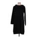 Chris & Carol Casual Dress - Mini Cowl Neck Long sleeves: Black Print Dresses - New - Women's Size Medium