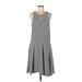 Gap Casual Dress - A-Line Scoop Neck Sleeveless: Gray Print Dresses - Women's Size Large