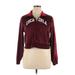 Coca-Cola Track Jacket: Short Burgundy Print Jackets & Outerwear - Women's Size X-Large