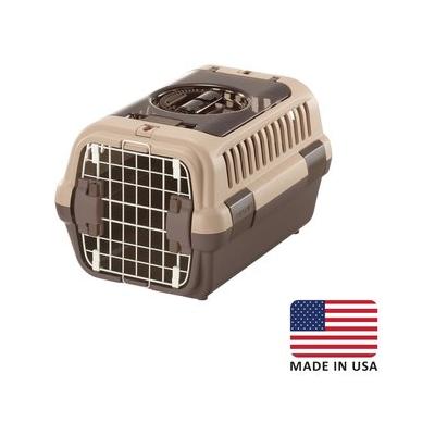 Richell Double Door Dog & Cat Carrier, Soft Tan & Brown, Small