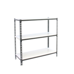 PROREGAL Schwerlastregal BABY METAL SHARK | HxBxT 90x90x40cm | Fachlast 180kg | Anthrazit-Weiß | Regal Standregal Werkstattregal Lagerregal Image