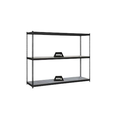 PROREGAL Schwerlastregal METAL BEAST THREE | HxBxT 200x240x60cm | Fachlast 400kg | Anthrazit | Regal Standregal Werkstattregal Lagerregal Kellerregal Image