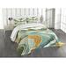 Ambesonne Lake Bedspread Mountain Minimal Marble Print sd1070 Microfiber in Green/Orange | King Coverlet/Bedspread + 2 Standard Shams | Wayfair