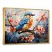 Design Art Geometric Birds In Cubist Skies IV - Bird Canvas Prints Plastic in Blue/Orange | 34 H x 44 W x 1.5 D in | Wayfair FL107080-44-34-GD