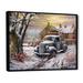 Design Art Pickup Charm In Winter - Car/Van Wall Art Prints Metal in Brown/Gray/White | 24 H x 32 W x 1 D in | Wayfair FL108015-32-24-BK