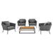 Modway Stance 5 Piece Multiple Chairs Seating Group w/ Cushions Metal in Gray | Outdoor Furniture | Wayfair 665924528650