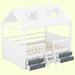 LQ Furniture Solid Wood Platform Bed Wood in Black | 72.8 H x 57.1 W x 77.6 D in | Wayfair LP000466AAK