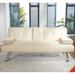 Zipcode Design™ Alleyne Twin 65.3" Wide Linen Tufterd Back Convertible Sofa w/ Storage Wood/Velvet in Brown | Wayfair