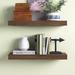 Gracie Oaks Sporgh 2 Piece Pine Solid Wood Floating Shelf Wood in White/Brown | 2" H x 5.5" W x 24" D | Wayfair 1AE62EE6496A46A89B220E655248614F