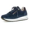 Keilsneaker GABOR "TURIN", Damen, Gr. 44, blau (nachtblau), Ziegenveloursleder, sportlich, Schuhe Sneaker, Freizeitschuh, Halbschuh, Schnürschuh mit leichter Perforierung