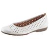 Ballerina GABOR, Damen, Gr. 44, weiß, Kalbsleder, sportlich, Schuhe, Slipper, Freizeitschuh, Halbschuh mit luftigem Lochmuster