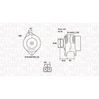 MAGNETI MARELLI Generator 12V 90A für KIA 373002B400 373002B101 373002B200 063732020010 Image