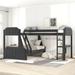 Bissonnette Twin over Full Platforms L-Shaped Bunk Beds by Gemma Violet Wood in Black/Brown | 63.7 H x 80.7 W x 118.3 D in | Wayfair