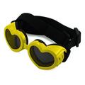 Dog Sunglasses Small goggles Adjustable strap UV protection Dog heart-shaped anti-fog sunglasses Dog sunglasses goggles - yellow