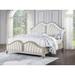 Rosdorf Park Katyna Platform Bed in Ivory & Silver Oak Wood & Upholstered/ in Brown/Gray/White | 67 H x 86.15 W x 91.85 D in | Wayfair