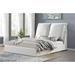 Hokku Designs Kaderius Platform Bed in Upholstered/Faux leather in White | 57.25 H x 68.15 W x 95.85 D in | Wayfair