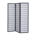 Ebern Designs Gelais 51.6" W x 70.75" H 3 - Panel Folding Room Divider in Black Heavy Duty Rice Paper/ in Blue/Brown | Wayfair