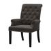 Red Barrel Studio® Jach Tufted Fabric Arm Chair w/ Nailhead Trim Wood/Upholstered in Black/Brown | 42 H x 26.35 W in | Wayfair