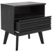 George Oliver Kunio Nightstand Wood in Black | 24.25 H x 21.65 W x 15.18 D in | Wayfair 96FCBB0C5CB246EBA5EF69FBF8A1DC3A